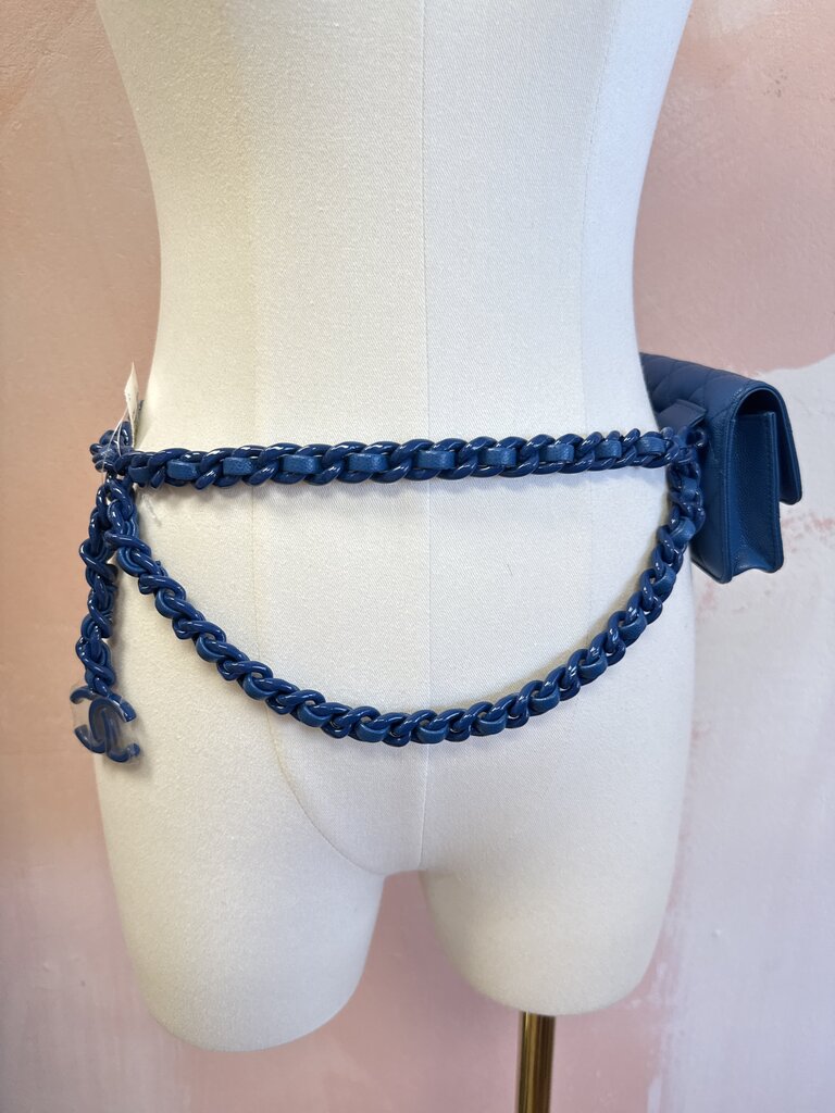 Chanel Cobalt Quilted My Everything Flap Belt Bag w/Bag