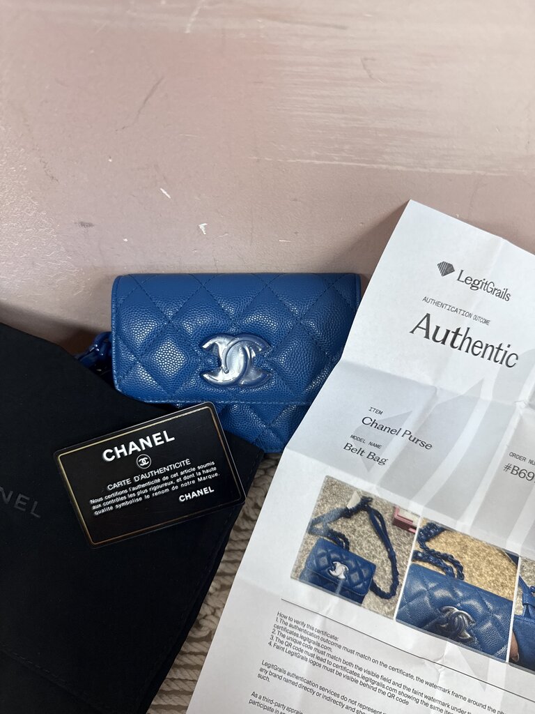 Chanel Cobalt Quilted My Everything Flap Belt Bag w/Bag