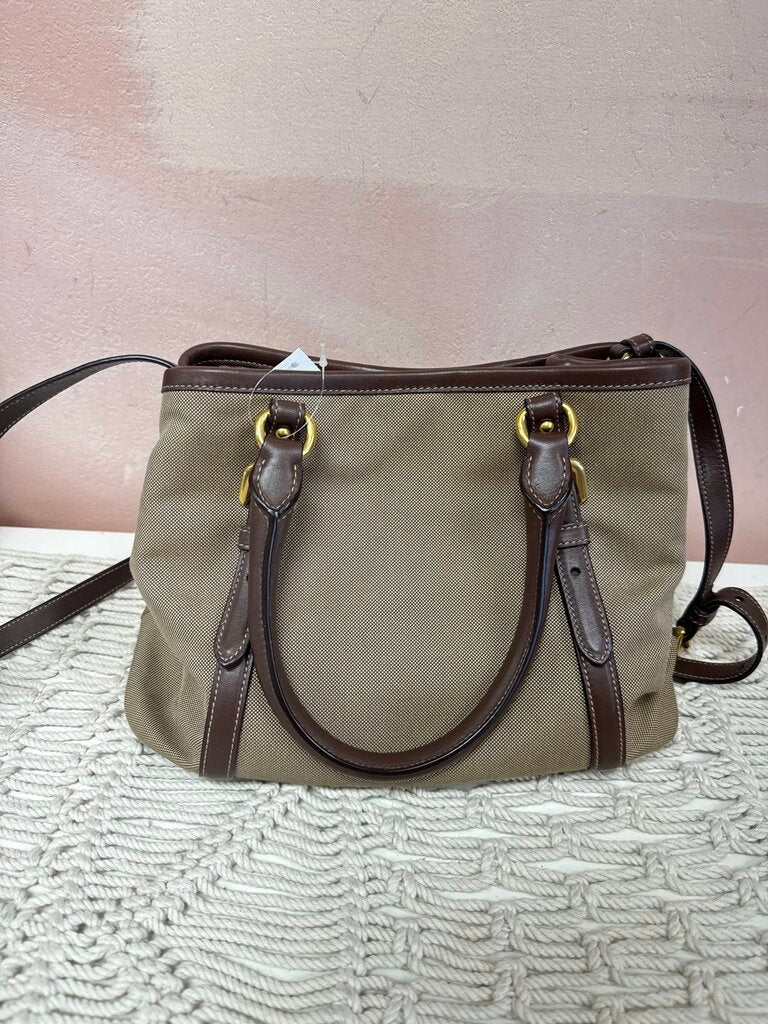 Prada Brown Jacquard Tote