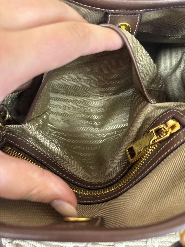 Prada Brown Jacquard Tote