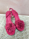 Larroude Pink Flower Slingback Sandal w/Dustbag