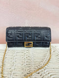 Fendi Black Logo Wallet on a Chain w/Box and Dustbag