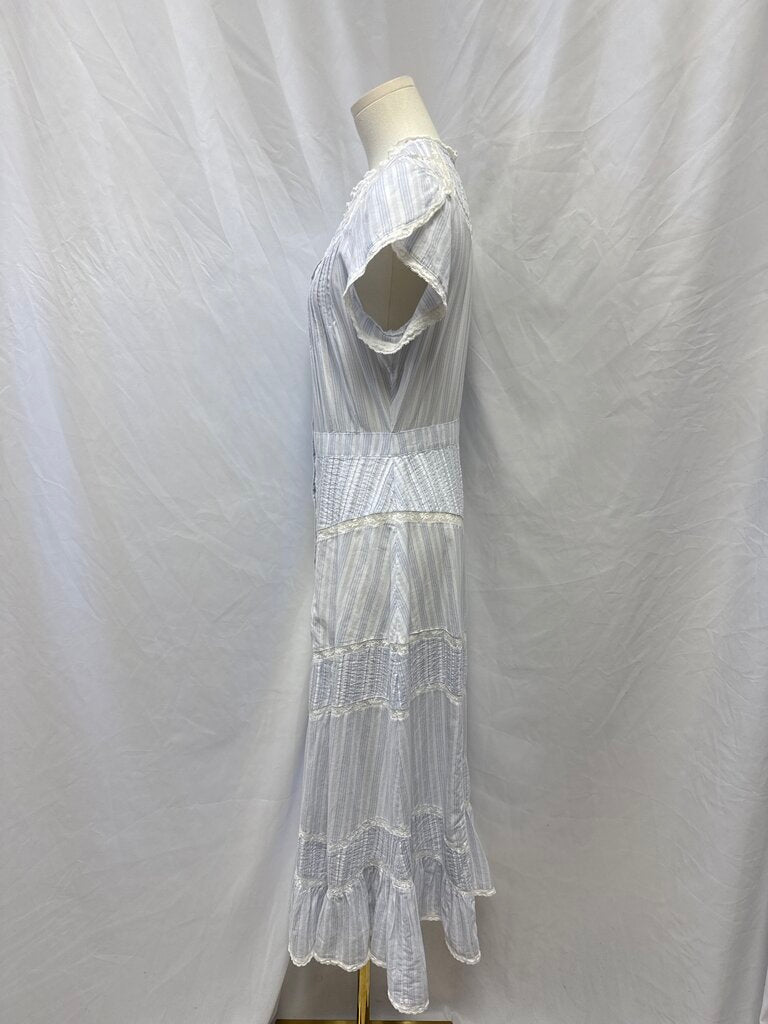LoveShackFancy Blue Striped Maxi Dress