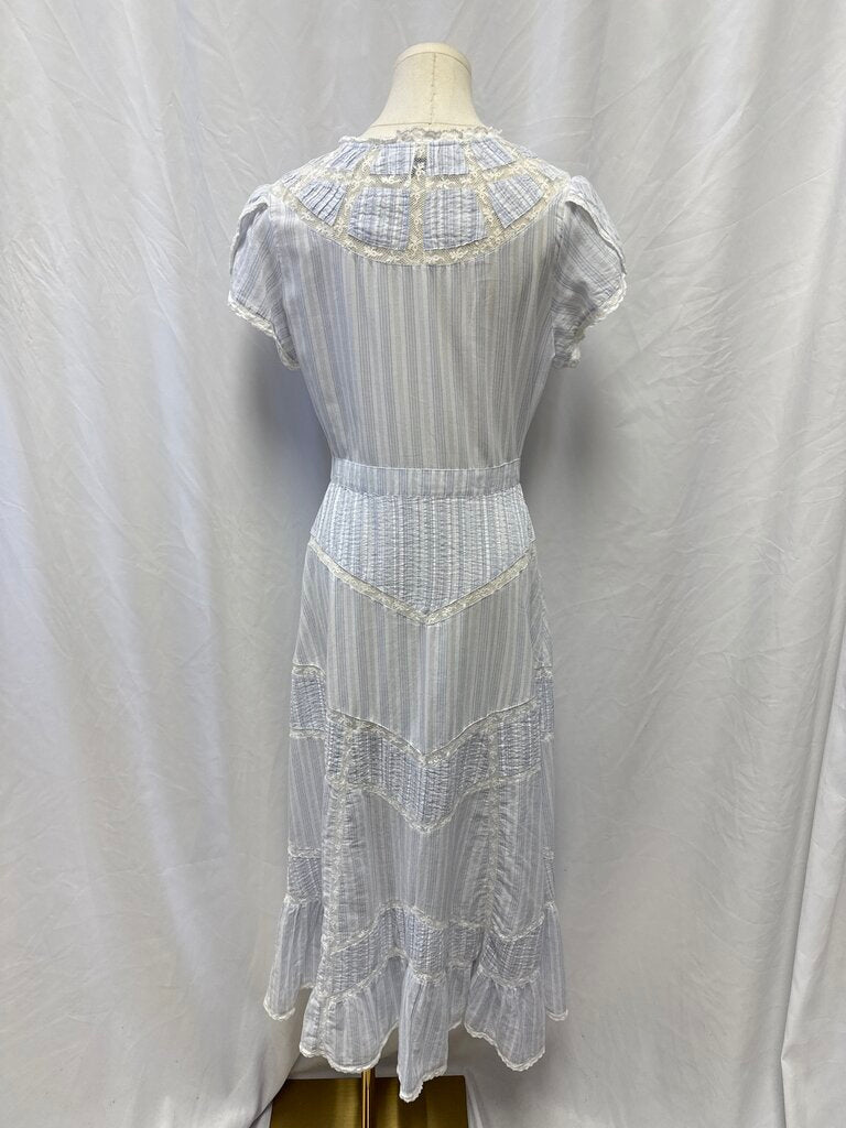 LoveShackFancy Blue Striped Maxi Dress
