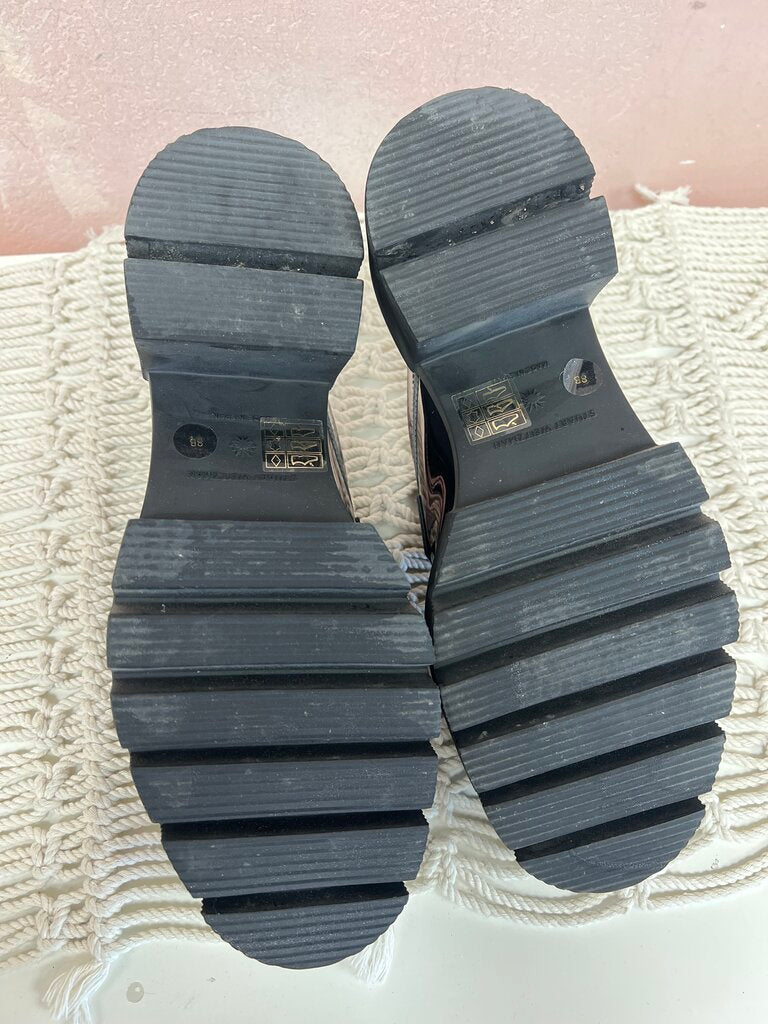 Stuart Weitzman Gunmetal Grey Loafer Mule w/Box