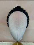 Lele Sadoughi Black Velvet Stars Headband w/Bag