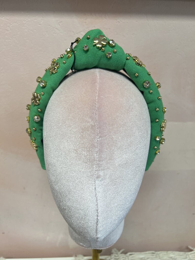Lele Sadoughi Green Shamrock Headband w/Bag