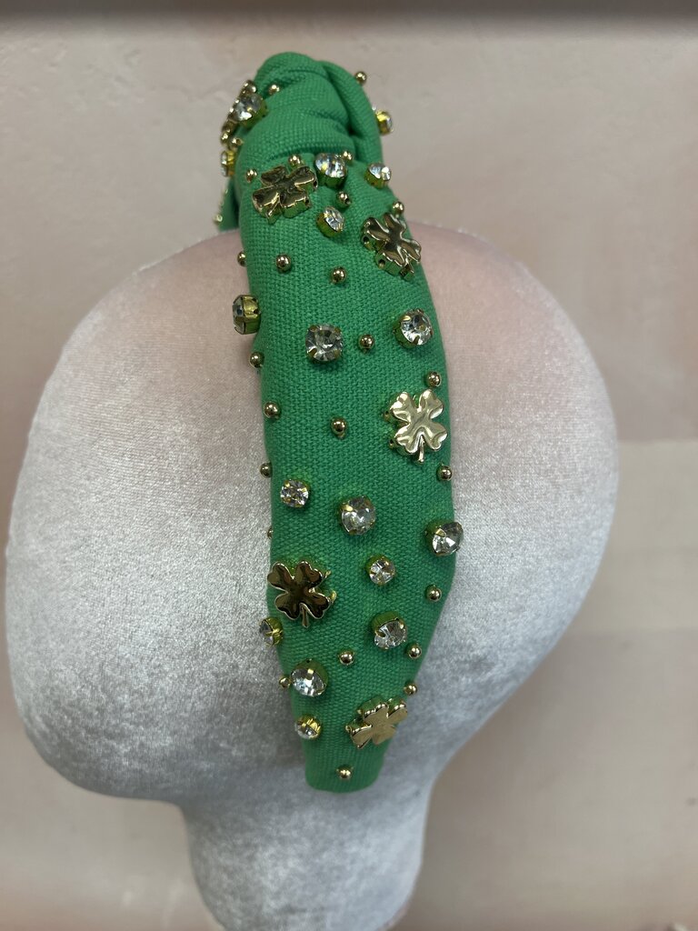 Lele Sadoughi Green Shamrock Headband w/Bag
