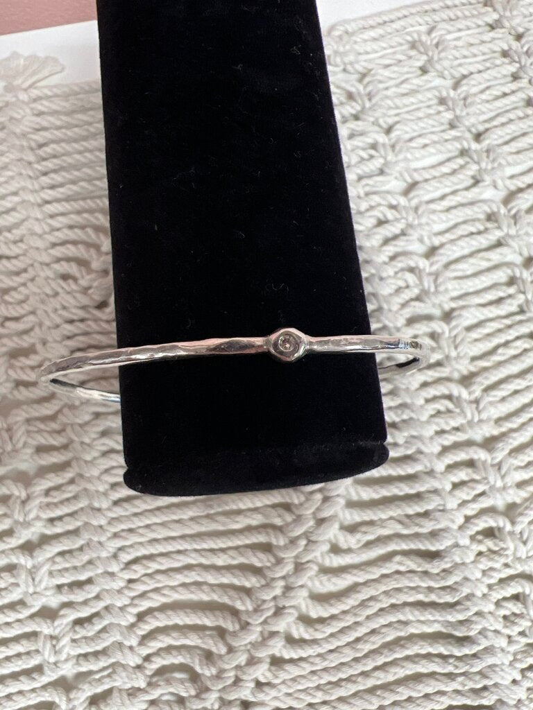 Ippolita Hammered Silver and Diamond Bangle
