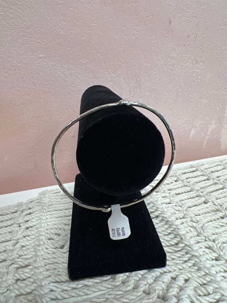 Ippolita Hammered Silver and Diamond Bangle