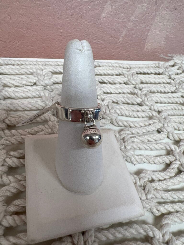 Tiffany & Co Silver Ball and Dangle Ring