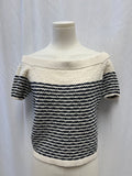 Tanya Taylor Ivory and Black Knit Top