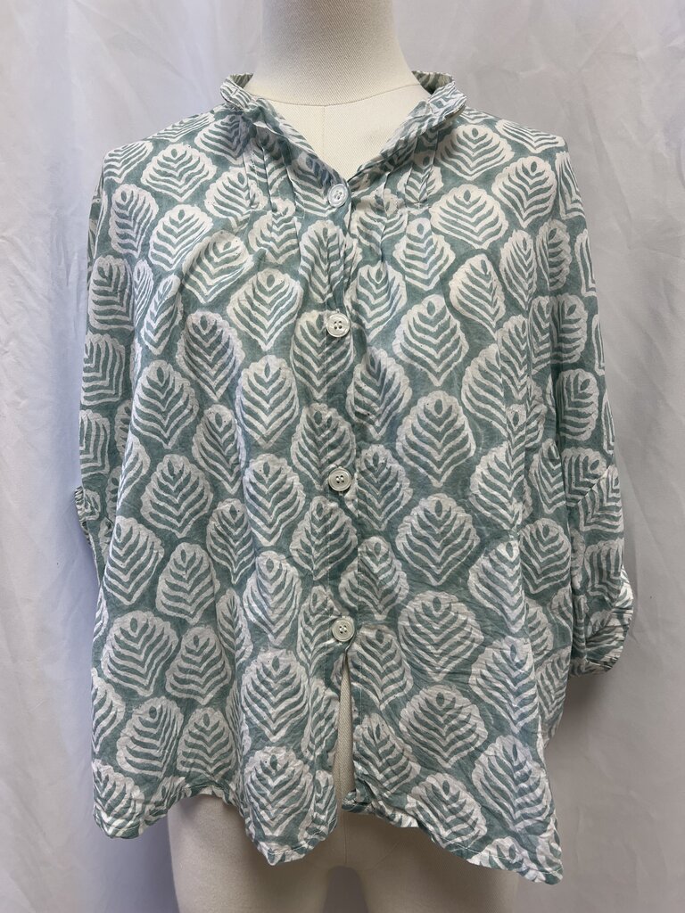India Collection Sage Print Top