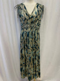Omika Blue and Gold Maxi Dress