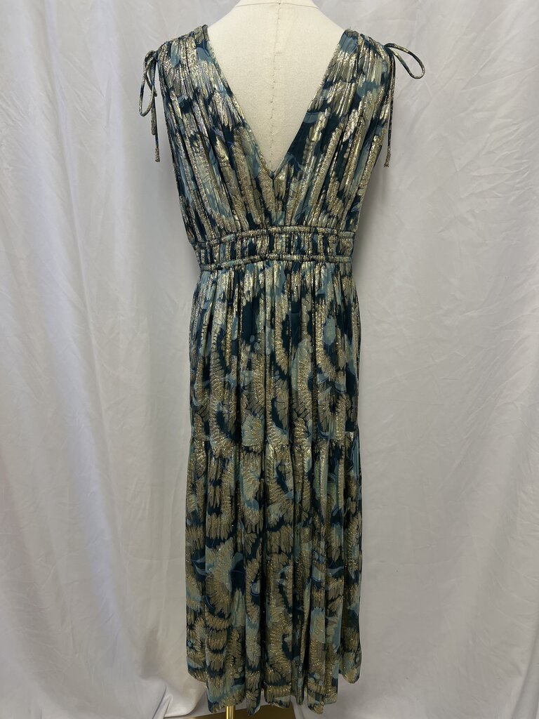 Omika Blue and Gold Maxi Dress