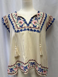 BluIvy Ivory Embroidered Boho Top