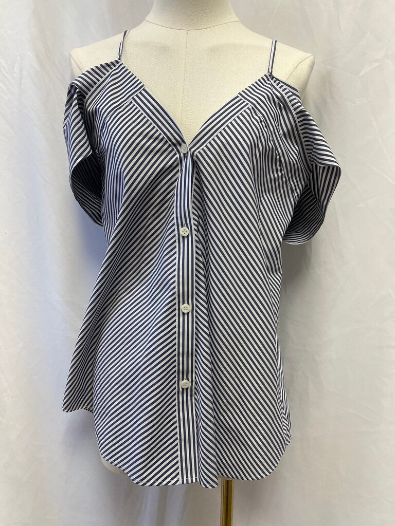 Theory Blue Striped Top