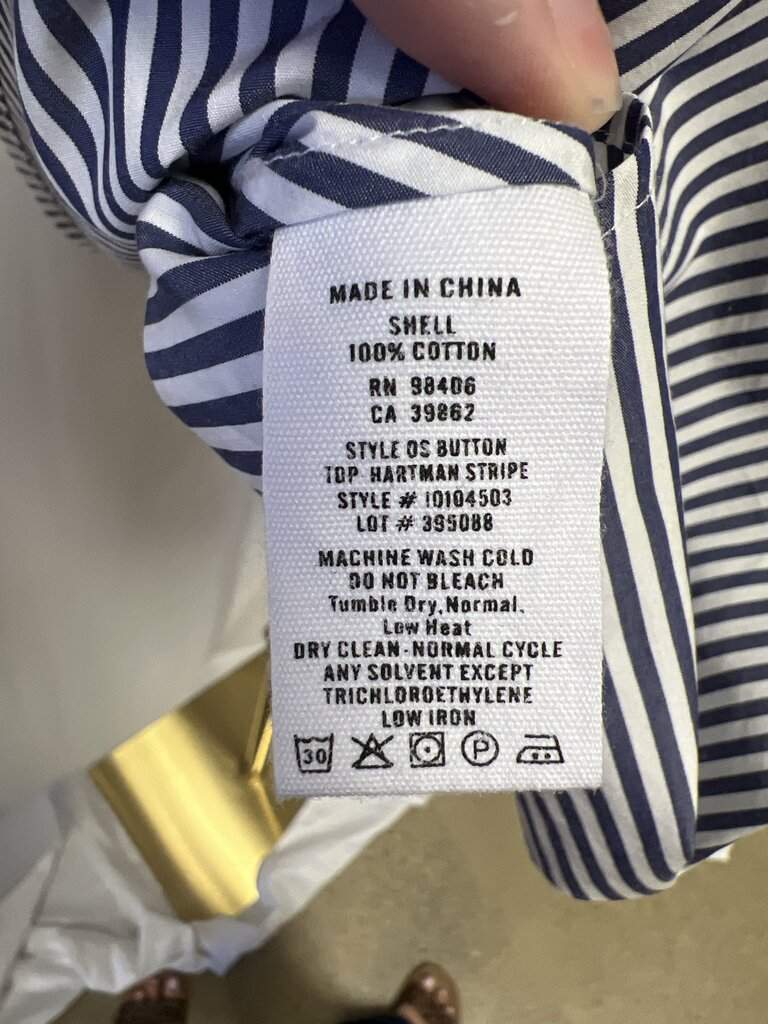 Theory Blue Striped Top