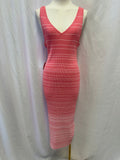 Staud Pink Striped Ribbed Tank Dress