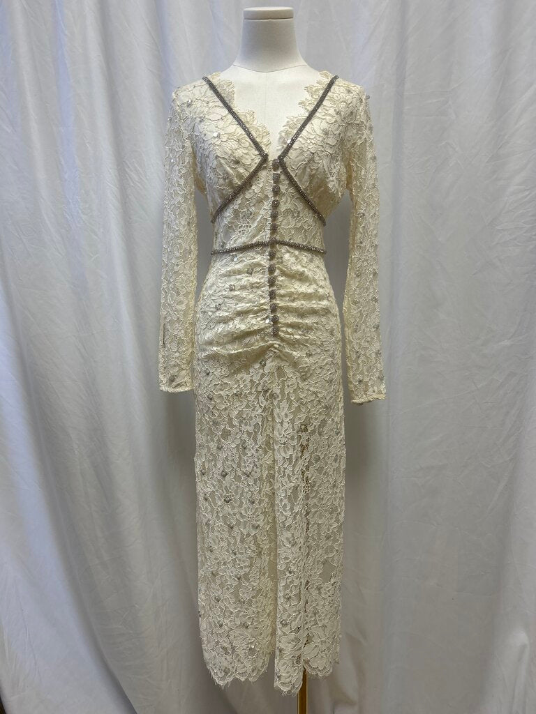 Self-Portrait White Lace Maxi Dress