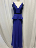 J. Mendel Black and Blue Lace Detail Gown