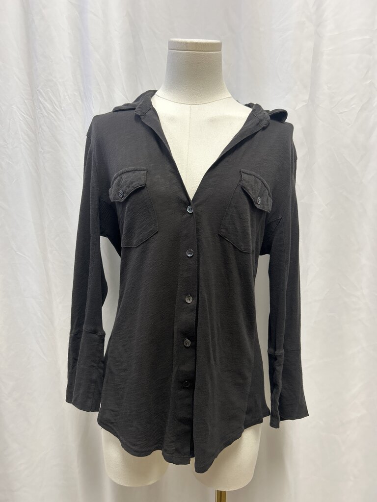 James Perse Black Button Up