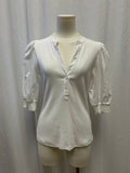 Veronica Beard White Ribbed Top