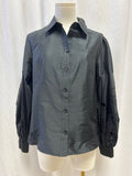 Sachin & Babi Black Sateen Evening Button Up NWT