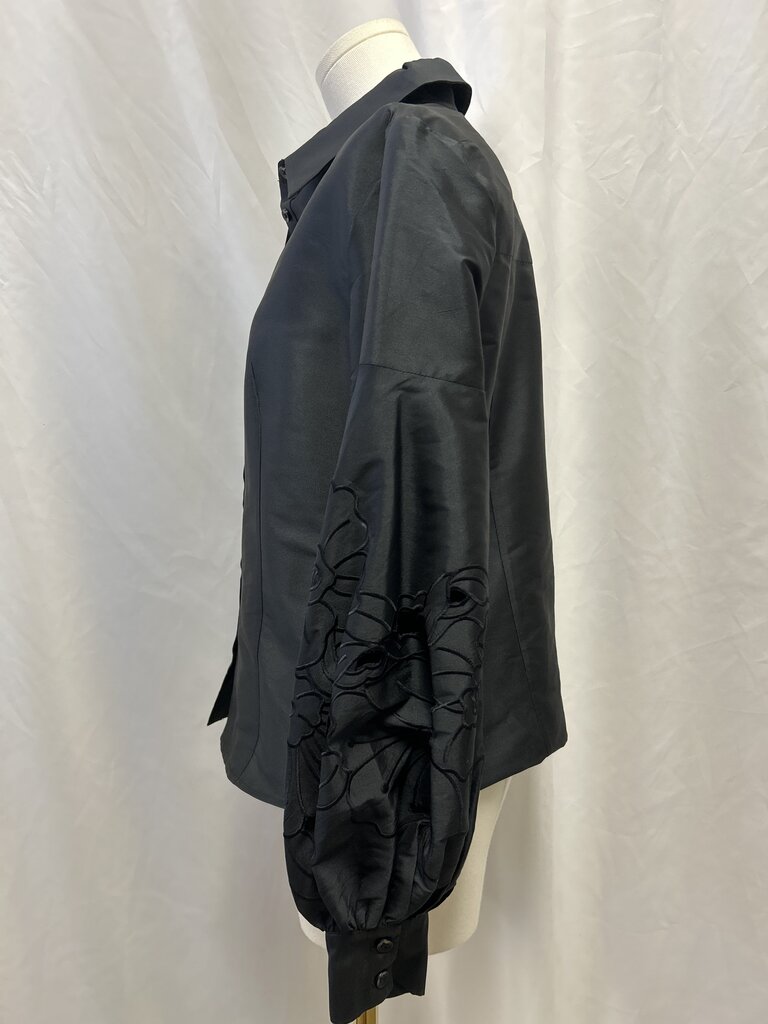 Sachin & Babi Black Sateen Evening Button Up NWT