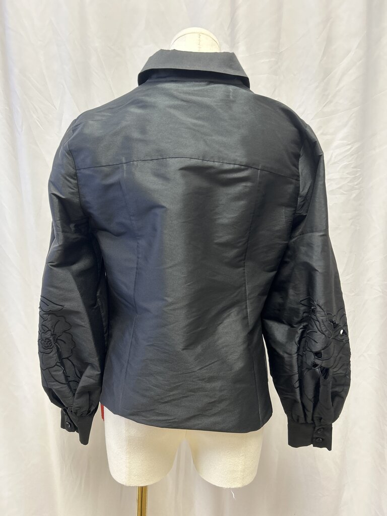 Sachin & Babi Black Sateen Evening Button Up NWT