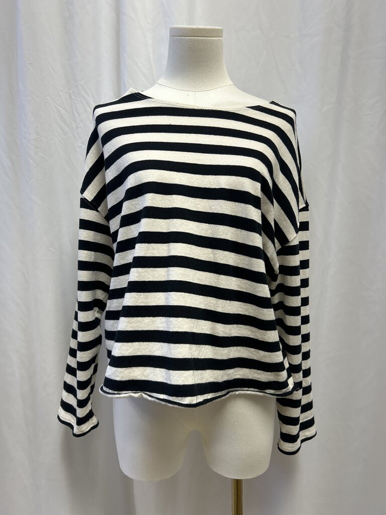 Perfectwhitetee Black and White Striped Top