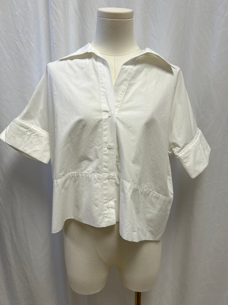 Julia Amory White Cuffed Button Up