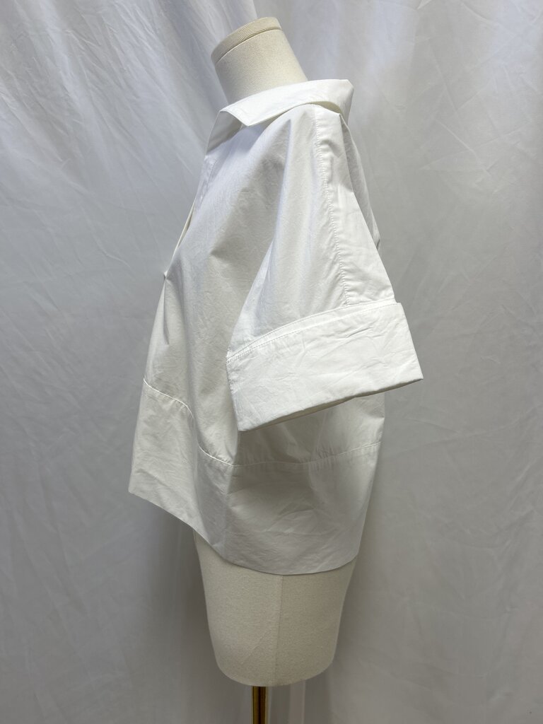 Julia Amory White Cuffed Button Up