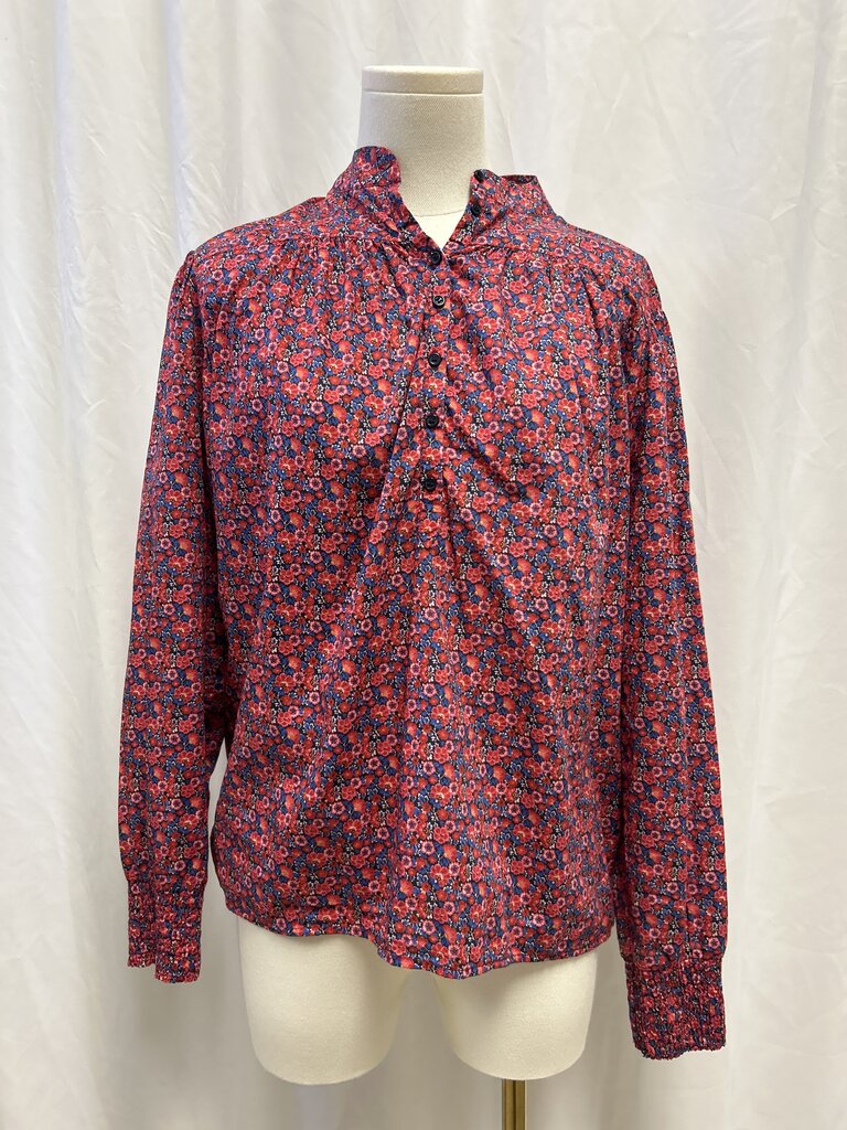 ba&sh Red Multi Poppy Blouse