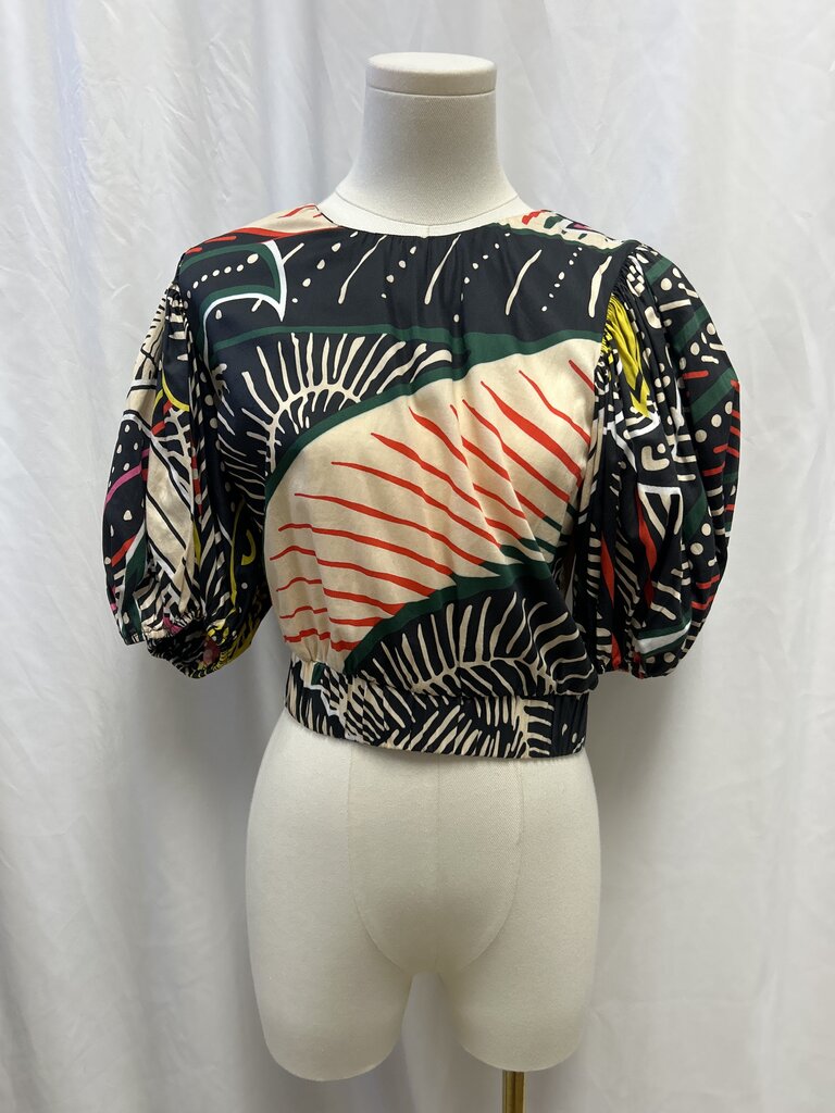 Figue Multi Fern Print Cropped Top
