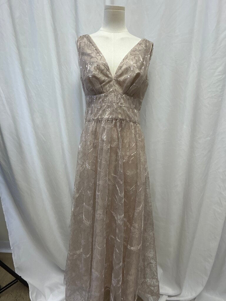 Donna Karan Beige Sequin Ball Gown NWT