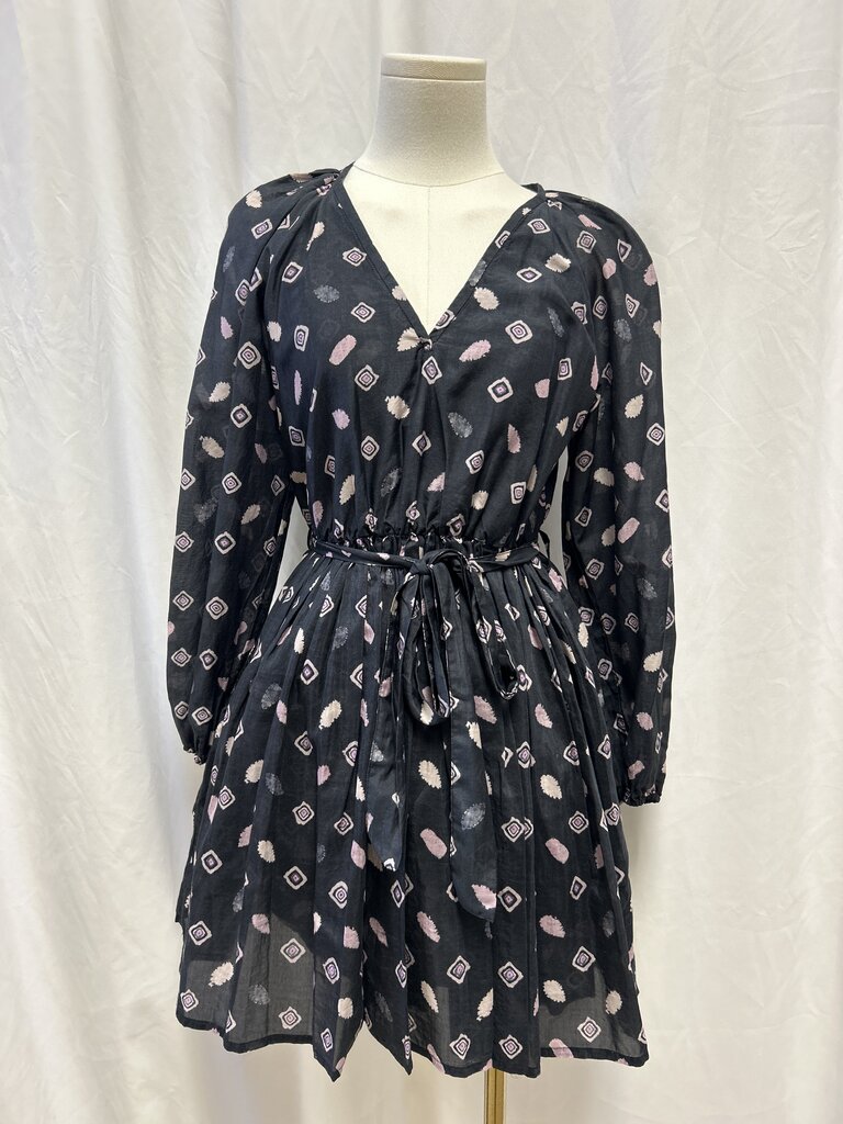 Xirena Black Printed Belted Dress