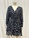Xirena Black Printed Belted Dress