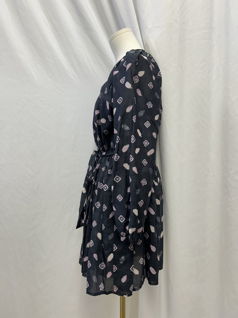 Xirena Black Printed Belted Dress
