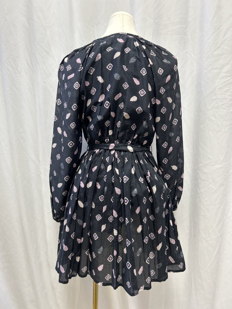 Xirena Black Printed Belted Dress