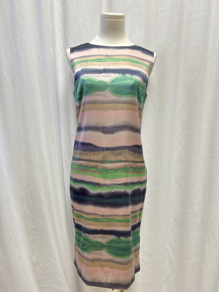 St John Watercolor Striped Sheath Dress