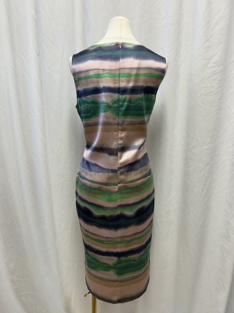 St John Watercolor Striped Sheath Dress