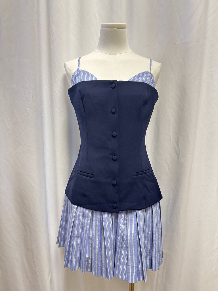 Maeve Navy Bustier Dress NWT