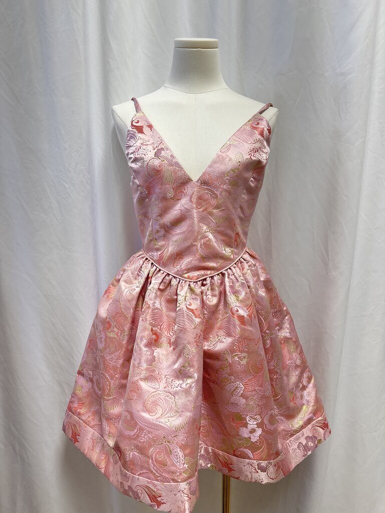 Markarian Pink Metallic Butterfly Mini Dress NWT