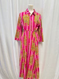 Guadalupe Pink Striped Tiger Dress
