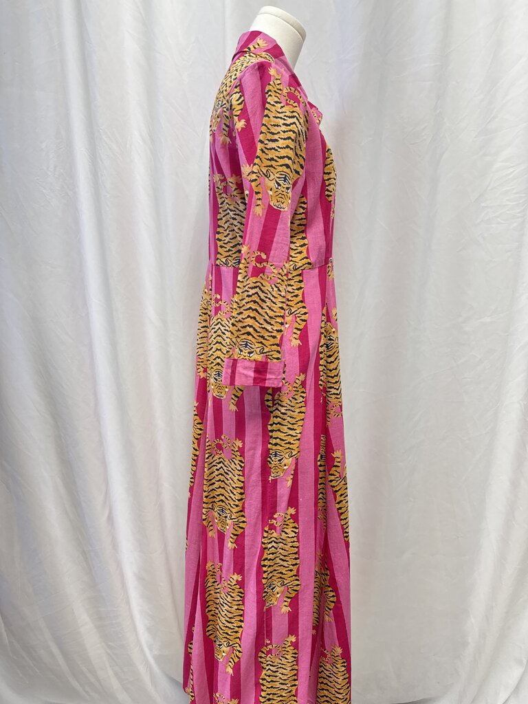 Guadalupe Pink Striped Tiger Dress