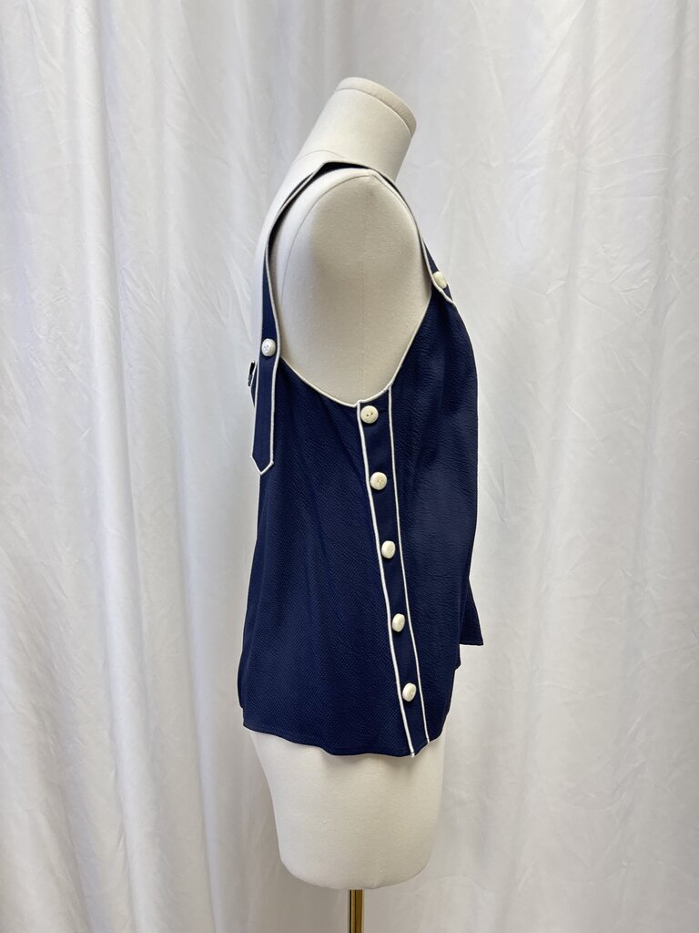 rag & bone Navy Button Tank