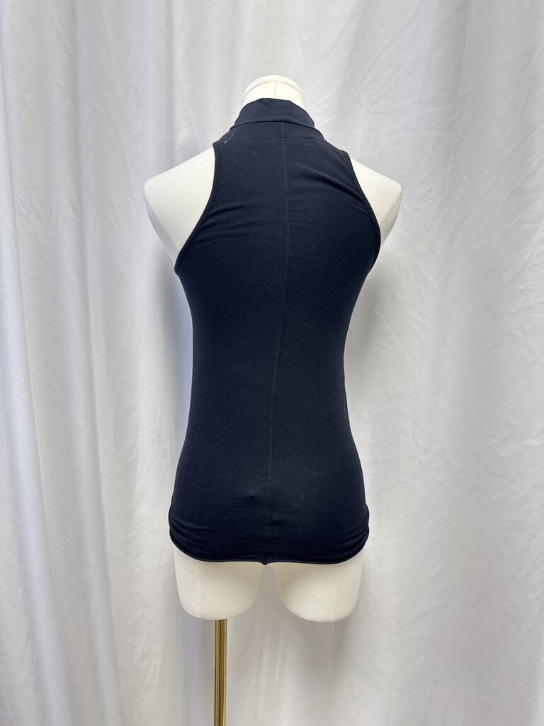 Enza Costa Black Mock Neck Sleeveless Top