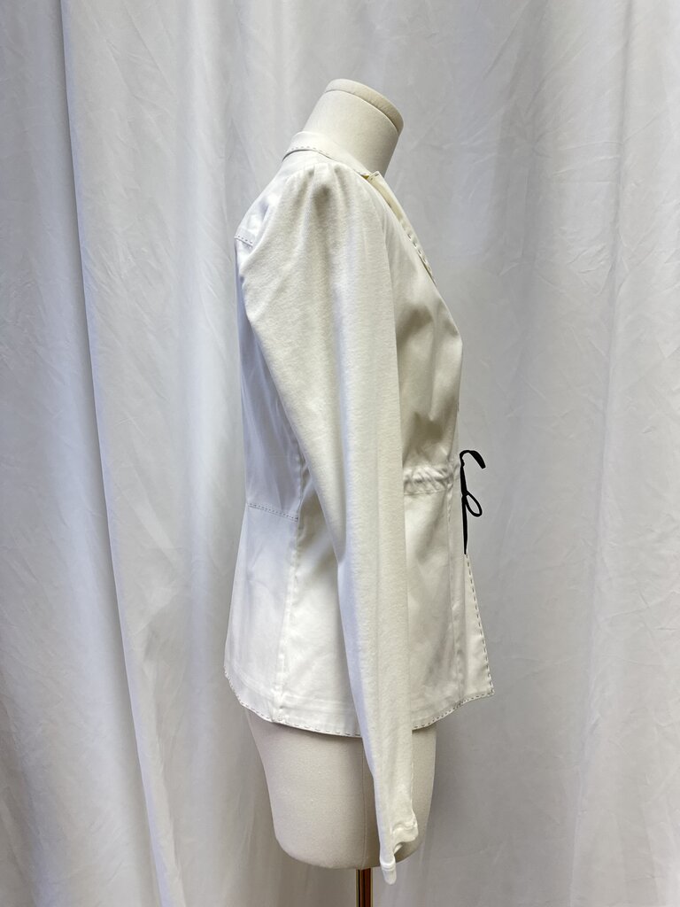 Brunello Cucinelli White Tie Front Top