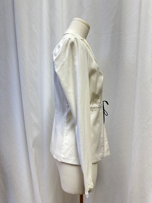 Brunello Cucinelli White Tie Front Top